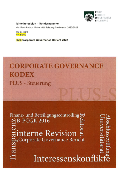 Bundeskodex Bericht 2022 Universität Salzburg
