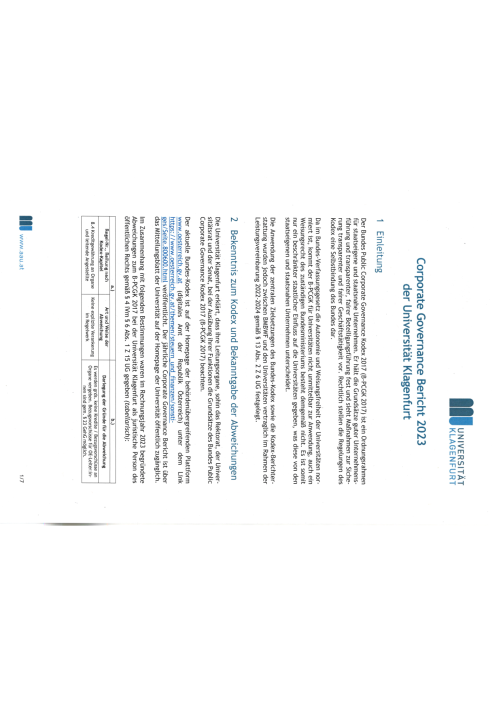 Bundeskodex Bericht 2023 Universität Klagenfurt