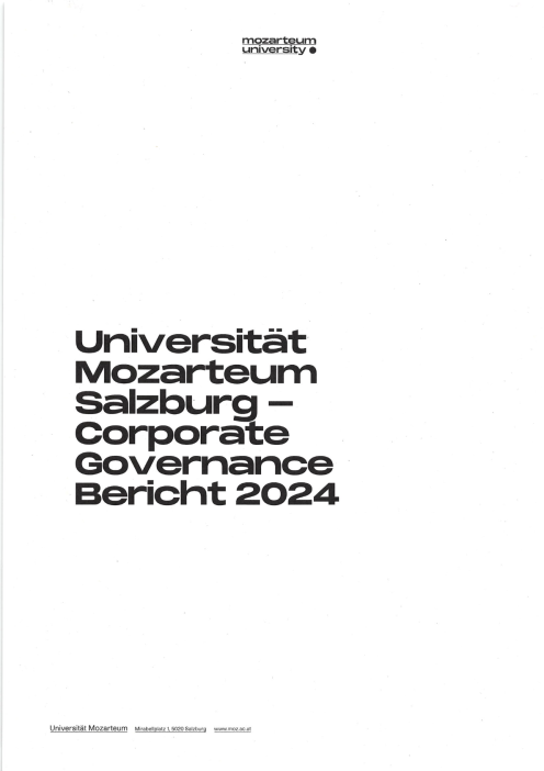 Bundeskodex Bericht 2024 Universität Mozarteum Salzburg