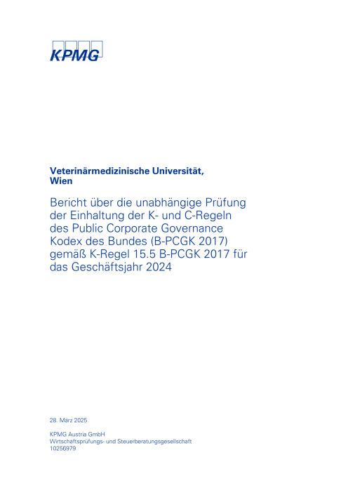 Bundeskodex Bericht 2024 Veterinärmedizinische Universität Wien