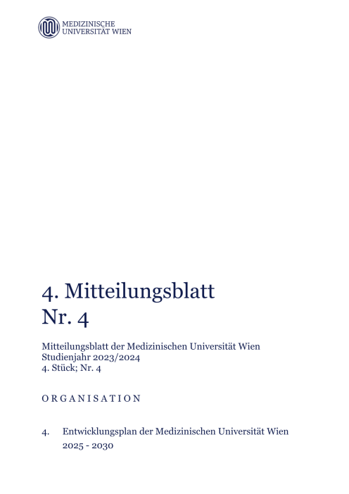 Entwicklungsplan Medizinische Universität Wien 2025 2030