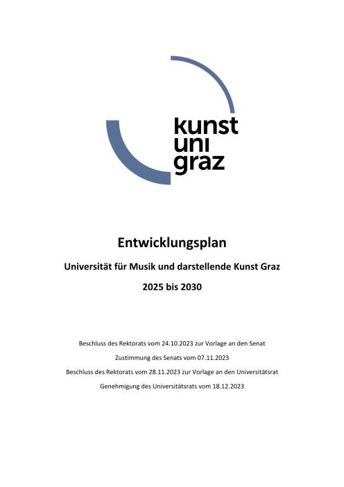 Entwicklungsplan Universität für Musik und darstellende Kunst Graz 2025 2030