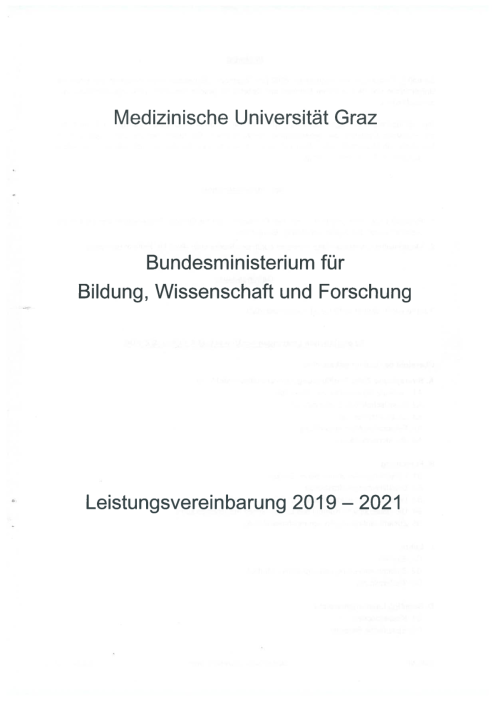 Leistungsvereinbarung 2019 2021 Medizinische Universität Graz