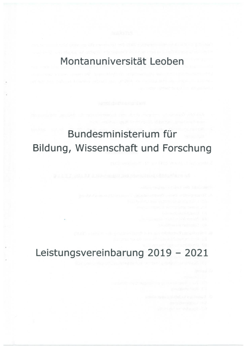 Leistungsvereinbarung 2019 2021 Montanuniversität Leoben
