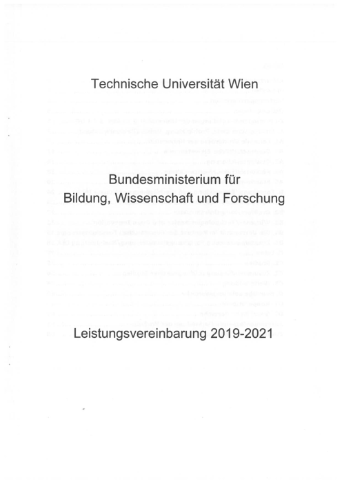 Leistungsvereinbarung 2019 2021 Technische Universität Wien