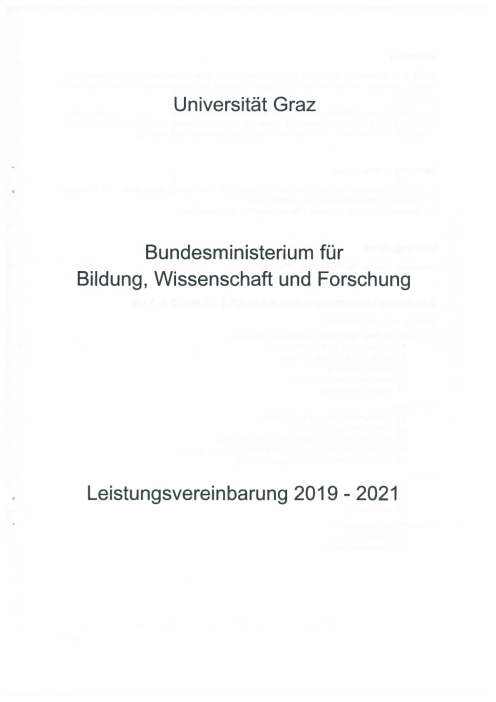 Leistungsvereinbarung 2019 2021 Universität Graz