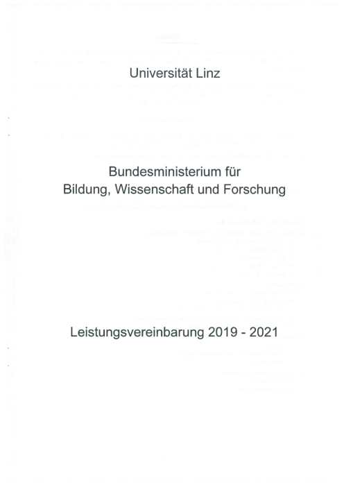 Leistungsvereinbarung 2019 2021 Universität Linz