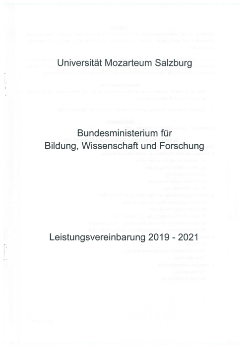 Leistungsvereinbarung 2019 2021 Universität Mozarteum Salzburg