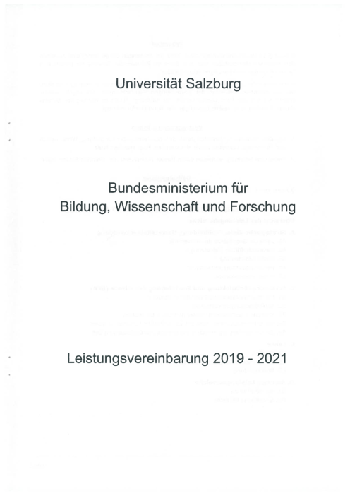 Leistungsvereinbarung 2019 2021 Universität Salzburg