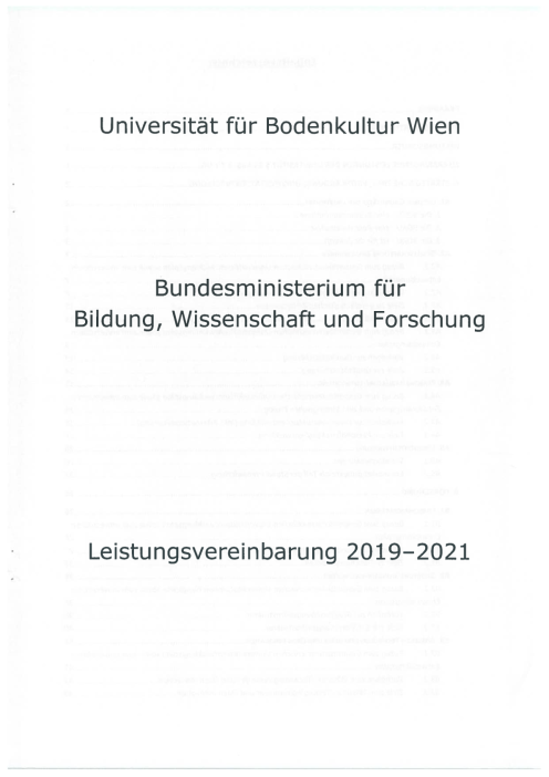Leistungsvereinbarung 2019 2021 Universität für Bodenkultur Wien