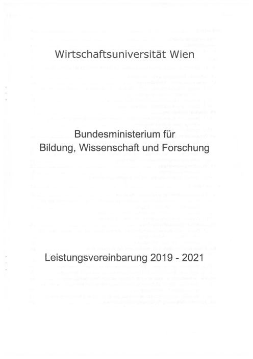 Leistungsvereinbarung 2019 2021 Wirtschaftsuniversität Wien