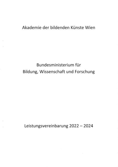 Leistungsvereinbarung 2022 2024 Akademie der bildenden Künste Wien