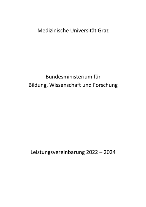 Leistungsvereinbarung 2022 2024 Medizinische Universität Graz