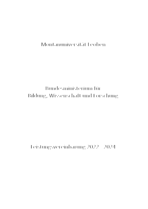 Leistungsvereinbarung 2022 2024 Montanuniversität Leoben
