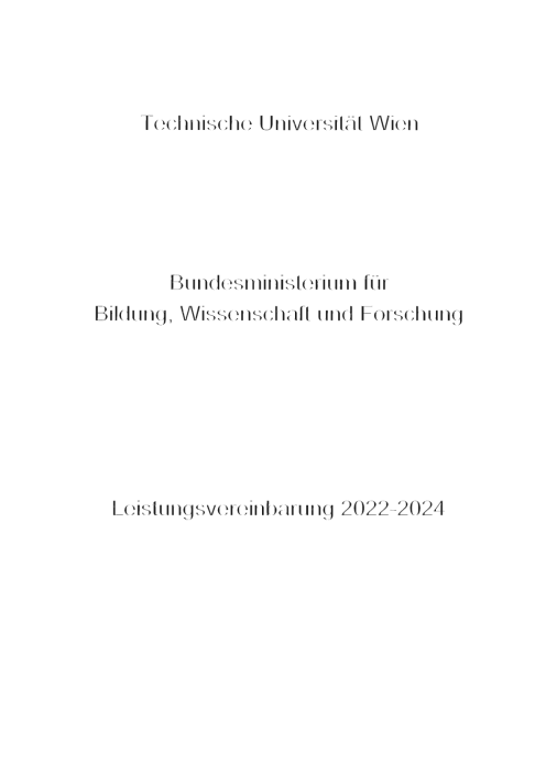 Leistungsvereinbarung 2022 2024 Technische Universität Wien