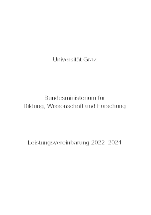 Leistungsvereinbarung 2022 2024 Universität Graz