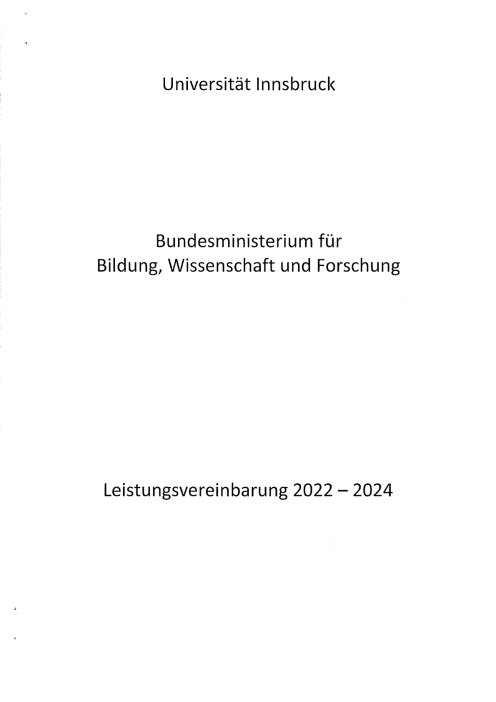 Leistungsvereinbarung 2022 2024 Universität Innsbruck