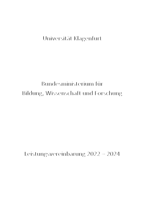 Leistungsvereinbarung 2022 2024 Universität Klagenfurt