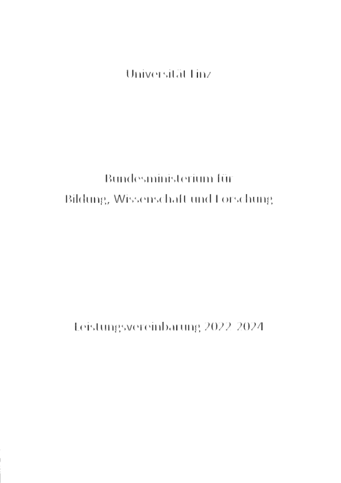 Leistungsvereinbarung 2022 2024 Universität Linz
