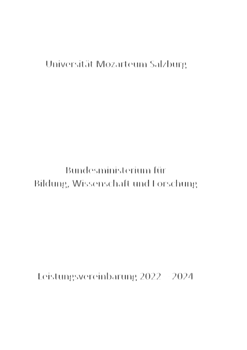 Leistungsvereinbarung 2022 2024 Universität Mozarteum Salzburg