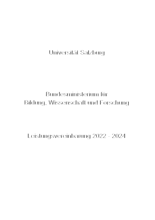 Leistungsvereinbarung 2022 2024 Universität Salzburg