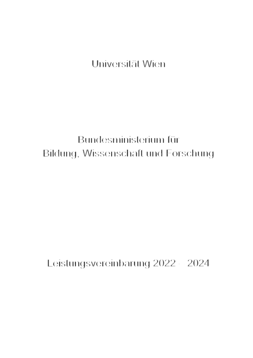 Leistungsvereinbarung 2022 2024 Universität Wien