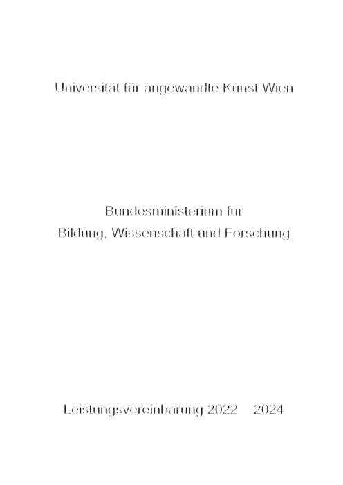 Leistungsvereinbarung 2022 2024 Universität für angewandte Kunst Wien