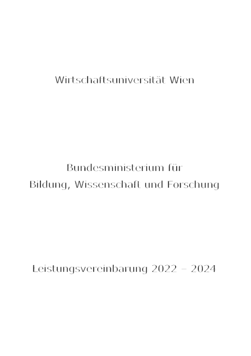 Leistungsvereinbarung 2022 2024 Wirtschaftsuniversität Wien