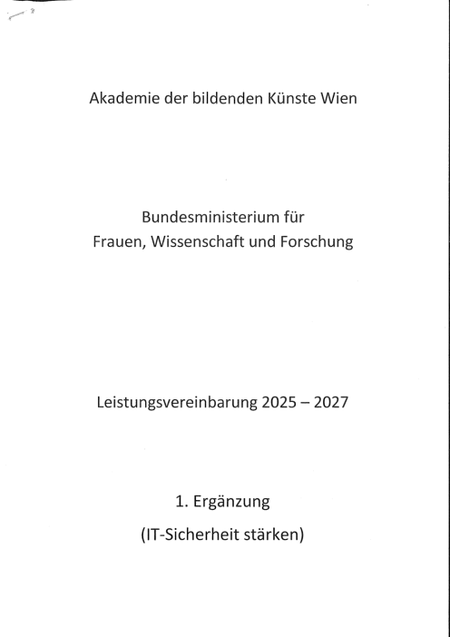 Leistungsvereinbarung 2025 2027 Akademie der bildenden Künste Wien 1 Ergänzung
