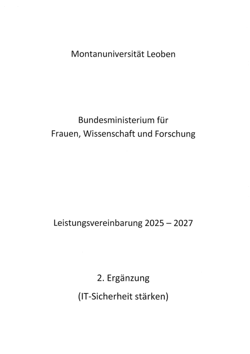 Leistungsvereinbarung 2025 2027 Montanuniversität Leoben 2 Ergänzung