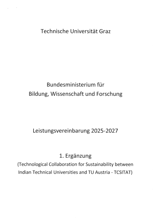 Leistungsvereinbarung 2025 2027 Technische Universität Graz 1 Ergänzung