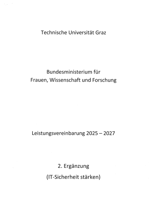Leistungsvereinbarung 2025 2027 Technische Universität Graz 2 Ergänzung