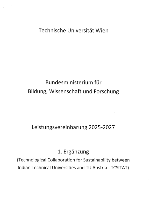 Leistungsvereinbarung 2025 2027 Technische Universität Wien 1 Ergänzung