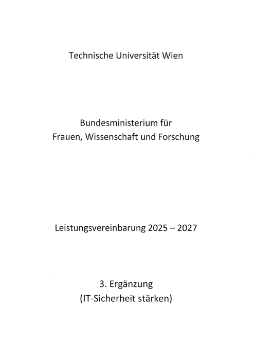 Leistungsvereinbarung 2025 2027 Technische Universität Wien 3 Ergänzung
