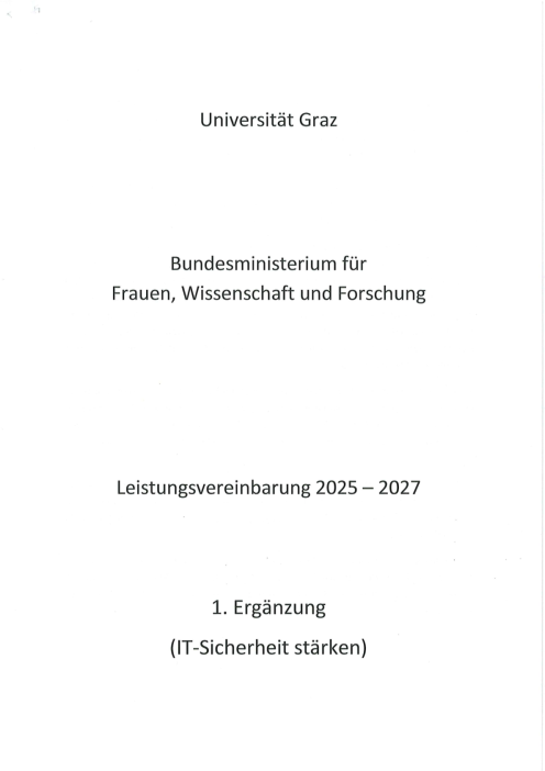 Leistungsvereinbarung 2025 2027 Universität Graz 1 Ergänzung