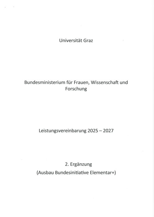 Leistungsvereinbarung 2025 2027 Universität Graz 2 Ergänzung