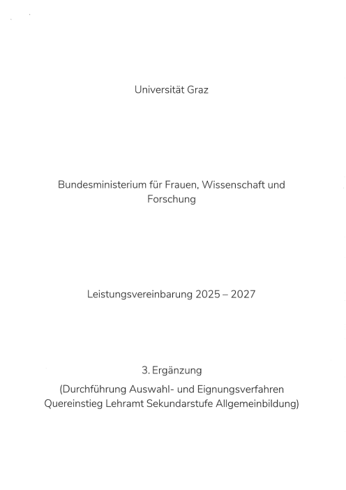 Leistungsvereinbarung 2025 2027 Universität Graz 3 Ergänzung