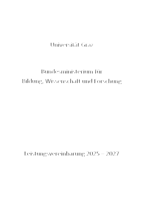Leistungsvereinbarung 2025 2027 Universität Graz