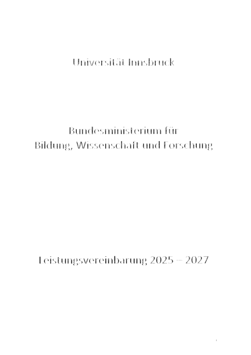 Leistungsvereinbarung 2025 2027 Universität Innsbruck