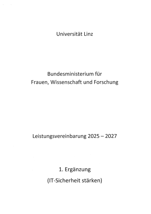Leistungsvereinbarung 2025 2027 Universität Linz 1 Ergänzung