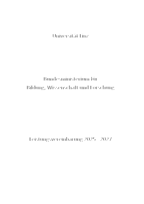 Leistungsvereinbarung 2025 2027 Universität Linz