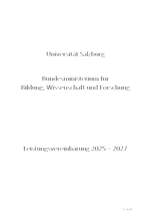 Leistungsvereinbarung 2025 2027 Universität Salzburg
