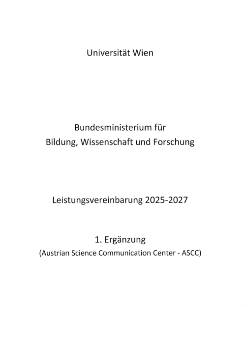 Leistungsvereinbarung 2025 2027 Universität Wien 1 Ergänzung