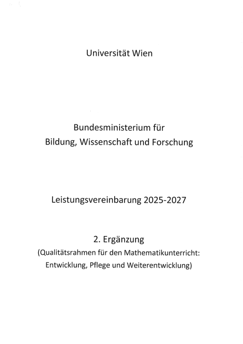 Leistungsvereinbarung 2025 2027 Universität Wien 2 Ergänzung