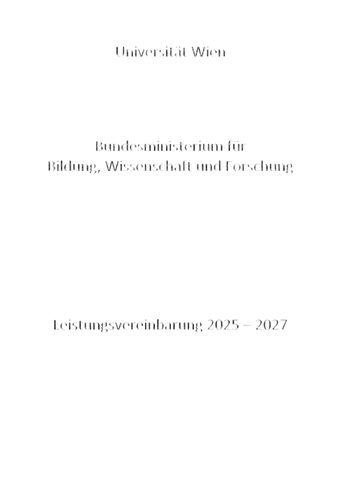 Leistungsvereinbarung 2025 2027 Universität Wien
