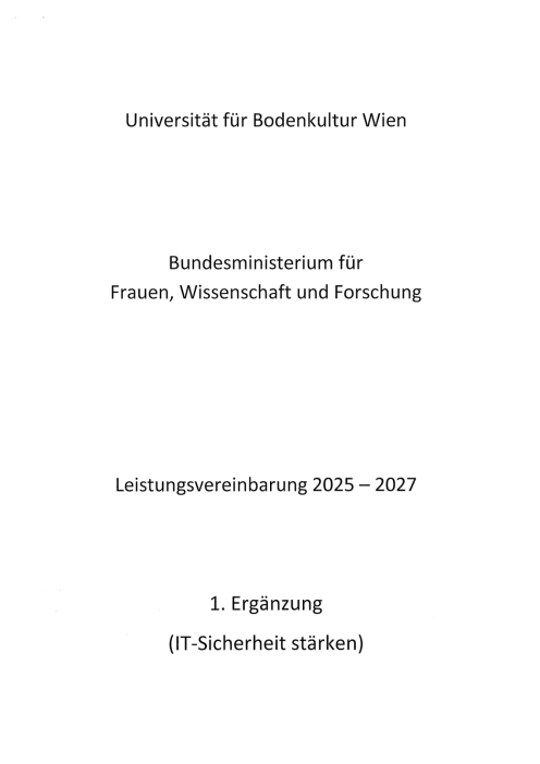 Leistungsvereinbarung 2025 2027 Universität für Bodenkultur Wien 1 Ergänzung