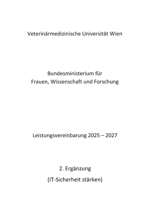 Leistungsvereinbarung 2025 2027 Veterinärmedizinische Universität Wien 2 Ergänzung