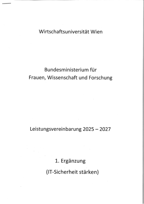 Leistungsvereinbarung 2025 2027 Wirtschaftsuniversität Wien 1 Ergänzung