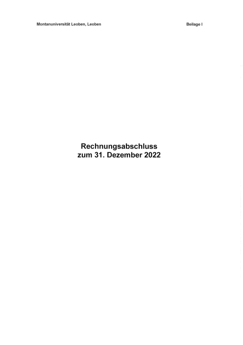 Rechnungsabschluss 2022 Montanuniversität Leoben