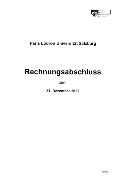 Rechnungsabschluss 2022 Universität Salzburg